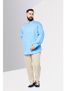 Harmont & Blaine Men Narrow Fit Embroidered Long Sleeves Casual Shirt, Blue  - Image 4
