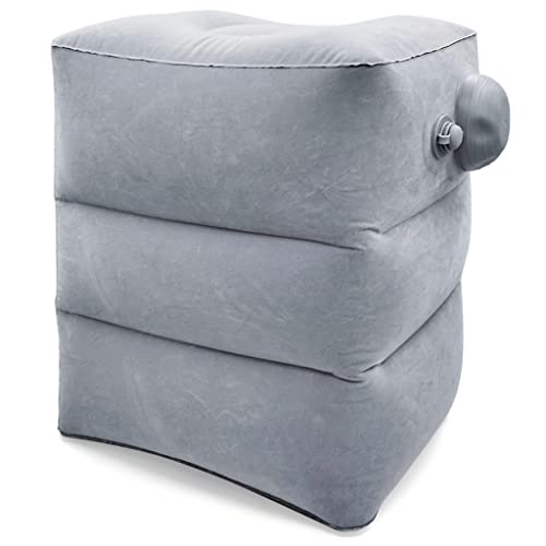 Optifit® Inflatable Air Travel Pillow, leg pillows for sleeping, Portable Footrest Pillow for Flight Home Office Footstool Self-inflatable Air Travel Pillow for Adult Kids,Grey - Image 1