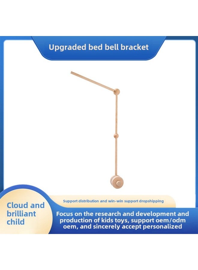 Hot Children's Bed Bell Bracket Baby Comfort Rattle Bell Wind Bell Bracket Baby Sleeping Bed Bell Support Rod-Color:Cloud Bed Bell Bracket Wood Color