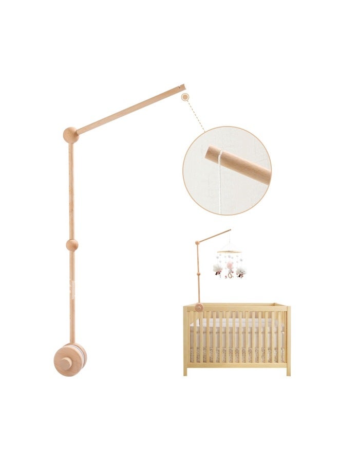 Hot Children's Bed Bell Bracket Baby Comfort Rattle Bell Wind Bell Bracket Baby Sleeping Bed Bell Support Rod-Color:Cloud Bed Bell Bracket Wood Color