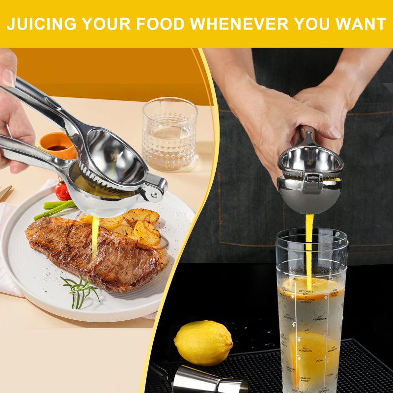 TEZZ Premium Lemon Squeezer, Large Heavy Duty Handhelp Juicer for Lemon, Metal Hand Press Citrus Juicer, Lime Squeezer Bar Tool, Manual Citrus Press - Image 3