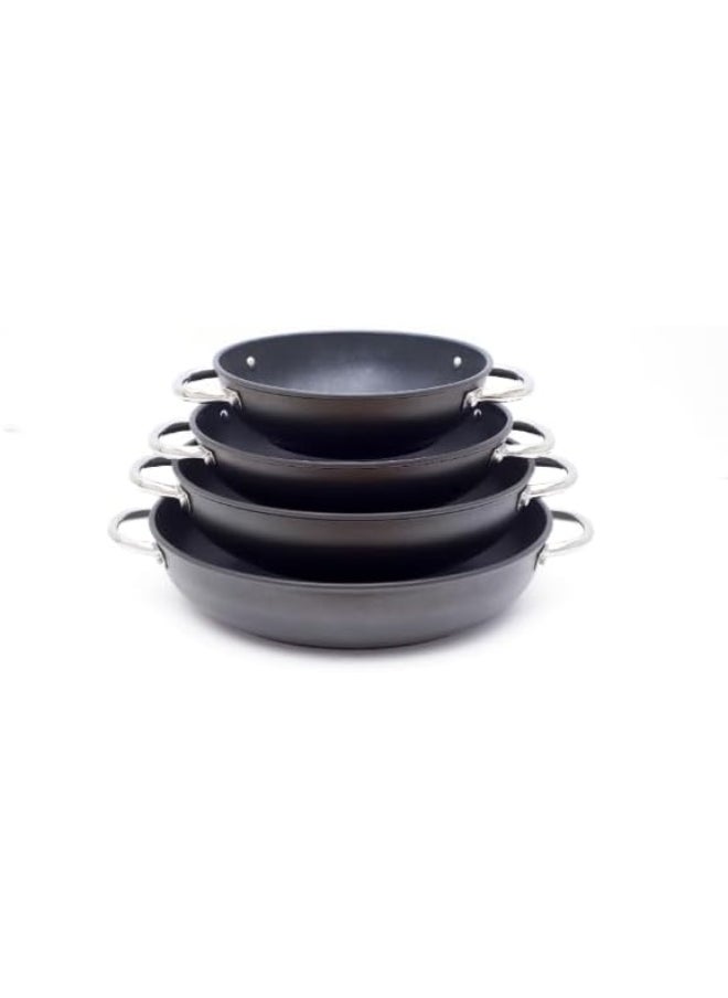 Bright Stone Bright Stone OP096RIN/28T Risoli High Skillet Wok, 28cm Saucepot Non-Stick Die-Cast Aluminum Wok with Heat-Resistant Inox Handles  - Image 1