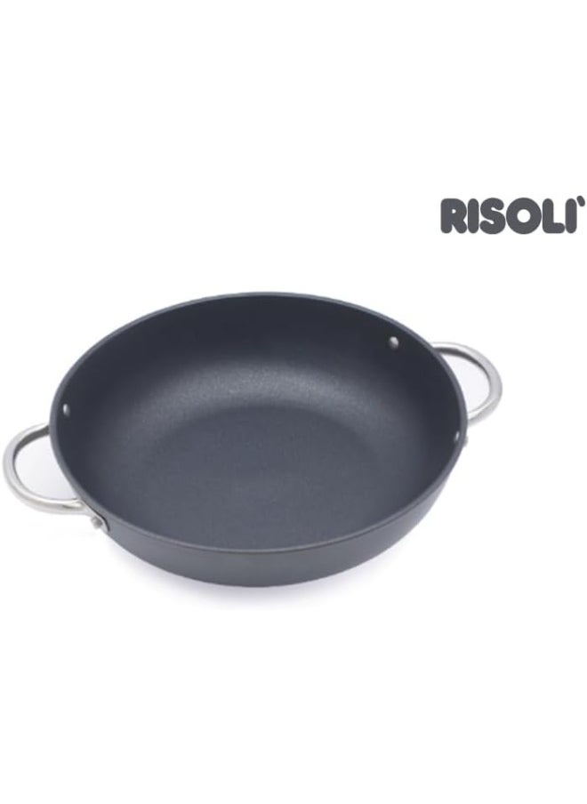 Bright Stone Bright Stone OP096RIN/28T Risoli High Skillet Wok, 28cm Saucepot Non-Stick Die-Cast Aluminum Wok with Heat-Resistant Inox Handles  - Image 3