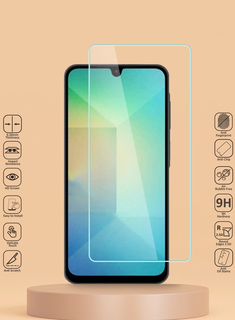 Techie حماية شاشة زجاجية مقسّاة HD لجهاز سامسونج جالاكسي A26 - مضادة للانعكاس ومضادة للفقاعات 9H صلابة 0.33 مم حواف مدورة سهلة التركيب - Image 2