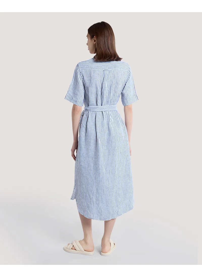 غانت Gant Striped Linen Shirt Dress