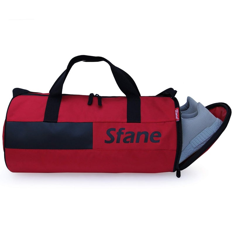 SFANE Polyester 23 Cms Duffle Bag(RED HALF LT_Red) - Image 1