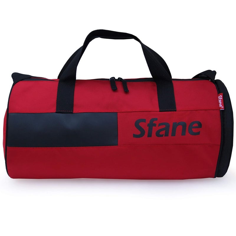 SFANE Polyester 23 Cms Duffle Bag(RED HALF LT_Red) - Image 5