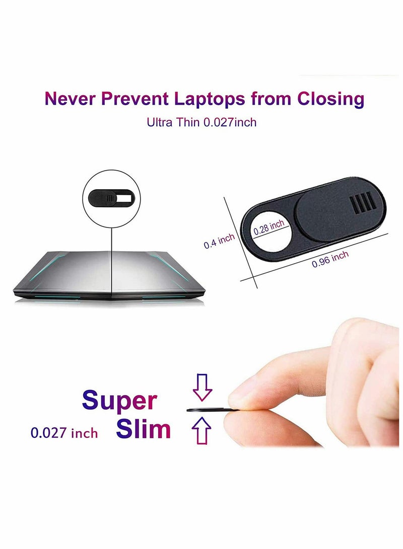 Webcam Cover Slide, 6-Pack Ultra Thin Privacy Protector for MacBook Pro, Smartphone, Laptop, PC, iPad, iPhone, Camera Blocker for Enhanced Security (Black)  - Image 2