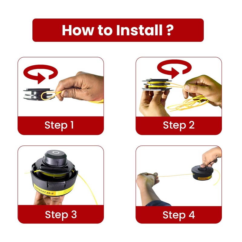 Buenos Trimmer Line Brush Cutter Wire 3mm Nylon - (50 Meter) Square.. (Pack of 4) - Image 5