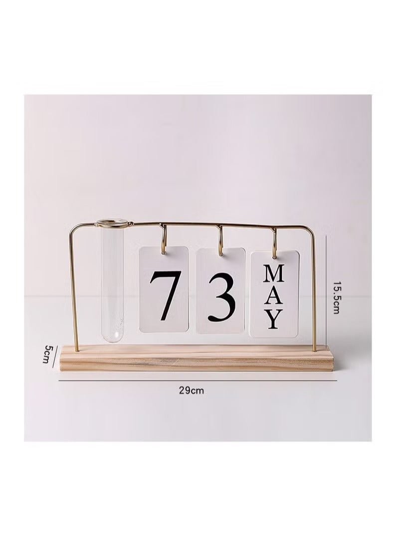 MIXDE مزهرية زجاجية إبداعية لنباتات مائية وتقويم سطح المكتب باللون الذهبي - Image 2