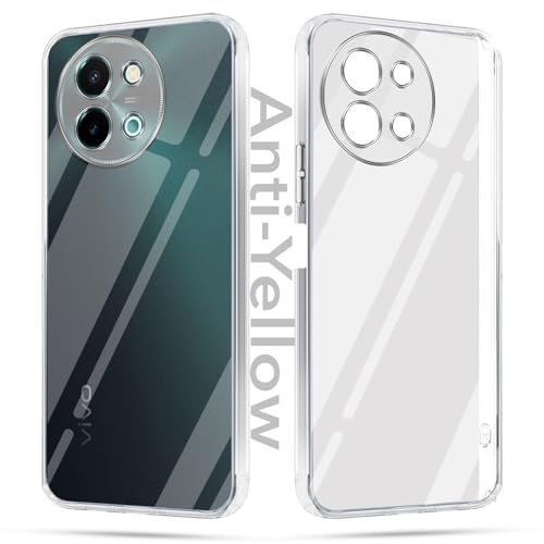 Jkobi Lifetime Anti-Yellow Clear Back Cover Case for Vivo Y58 5G (Sleek Hard Crystal | Shockproof and Camera Protection) - Image 1