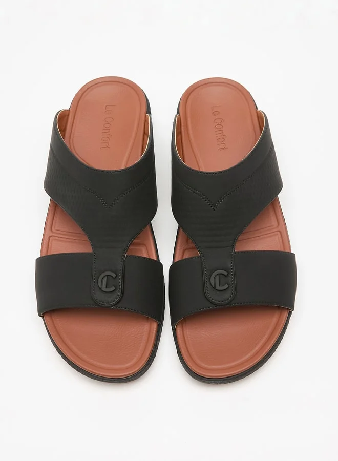 لو كونفورت Men's Textured Slip-On Arabic Sandals