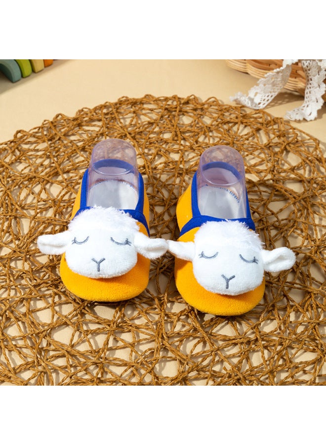Autumn And Winter Cartoon Baby Socks, Warm Oril Velvet Baby Walking Socks, Non-slip Floor Socks, Thickened Baby Walking Shoes
