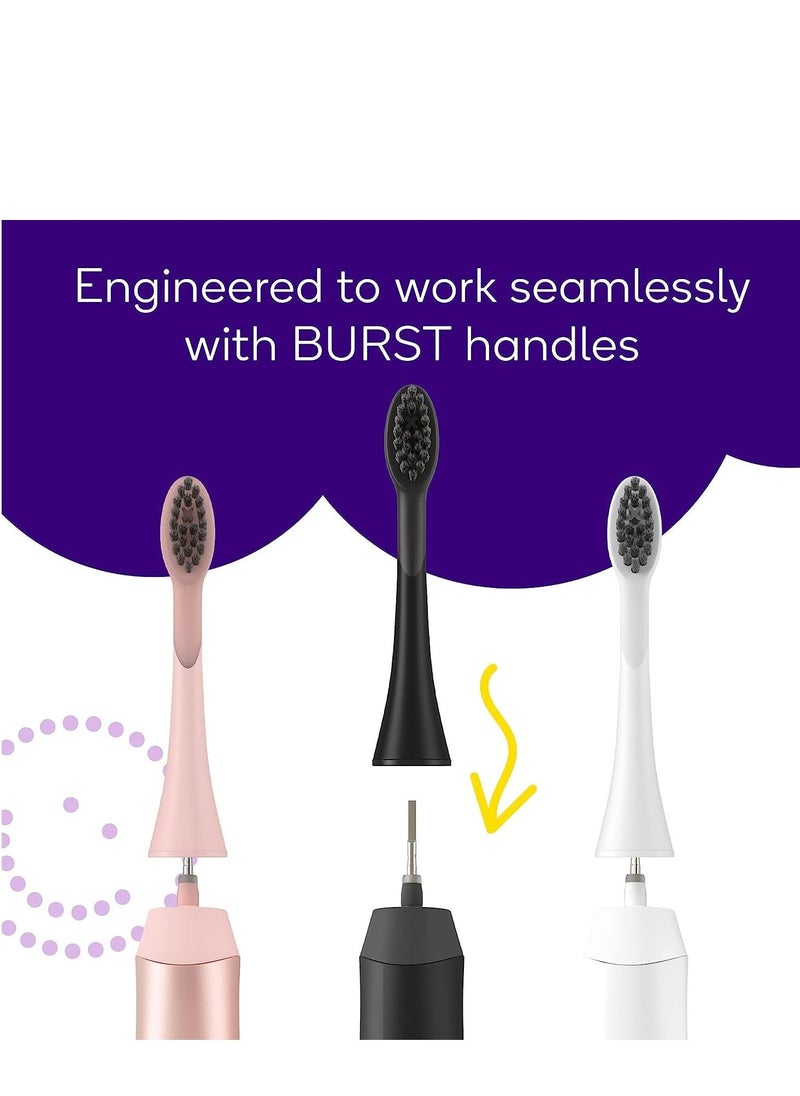 BURST BURST Toothbrush Heads - Genuine BURST Electric Toothbrush Replacement Heads for BURST Sonic Toothbrush – Charcoal Soft Bristles for Deep Clean, Stain & Plaque Removal - 3-Pack, Rose Gold  - Image 5
