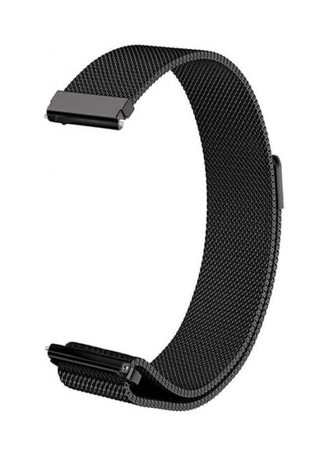 NIBEMINENT Garmin Vivoactive 3 Premium Strong Magnetic Lock Stainless Steel Smart Watch Band Strap Black  - Image 1