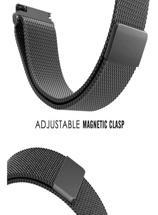 NIBEMINENT Garmin Vivoactive 3 Premium Strong Magnetic Lock Stainless Steel Smart Watch Band Strap Black  - Image 4