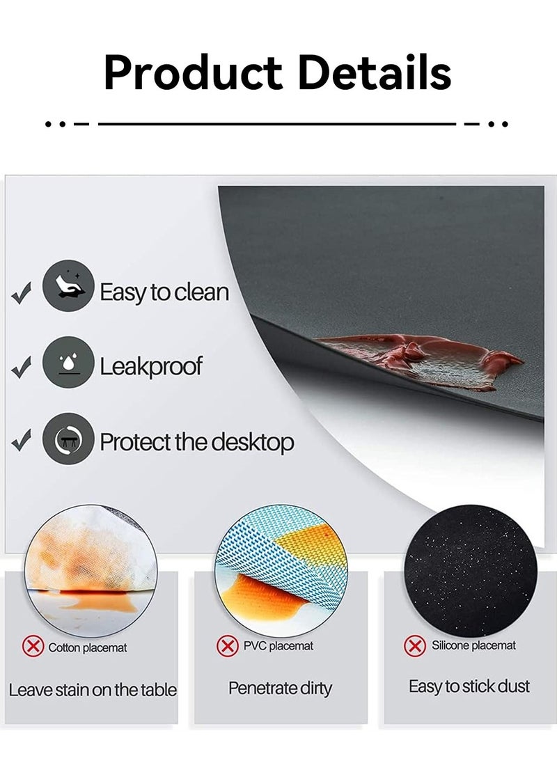 LEOKOR 4 Piece Waterproof Washable Table Mat Heat Resistant Non Slip Placemat Leather Placemat  - Image 5