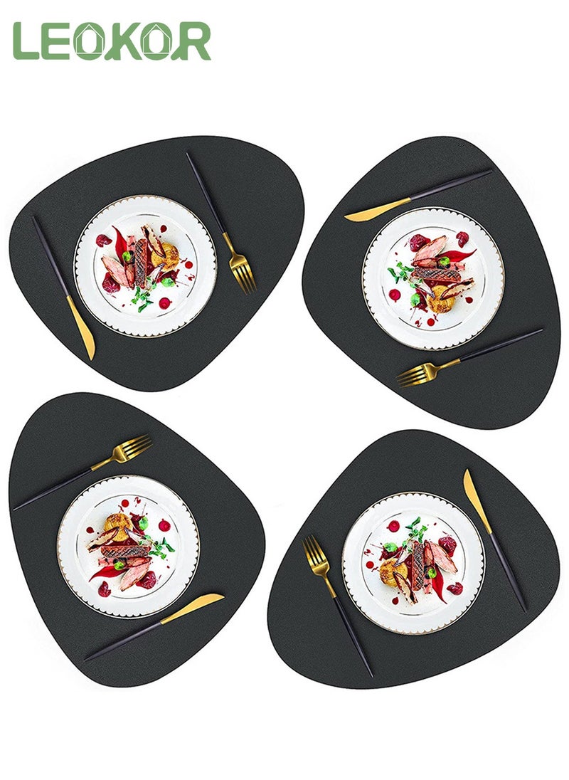 LEOKOR - 4 Piece Waterproof Washable Table Mat Heat Resistant Non Slip Placemat Leather Placemat - Image 1