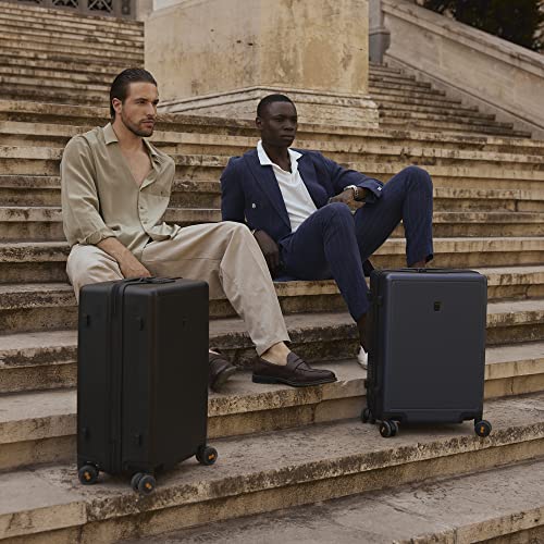 LEVEL8 Elegance Checked Luggage, 24 Inch Hardside Suitcase, Lightweight Matte Hardshell with Tsa Lock, Large Suitcases with Spinner Wheels, Black - Image 2