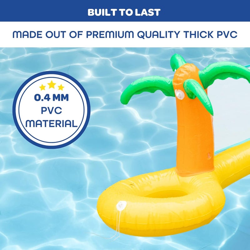 SCS Direct Giant Inflatable Palm Tree Volleyball Net Set w Ball- 12 ft Long Extra Large Size-Durable Thick PVC Material, Easy to Inflate- Outdoor/Backyard Summer Pool Party, Kids Water Toy Game Float, Xmas Gift - Image 5