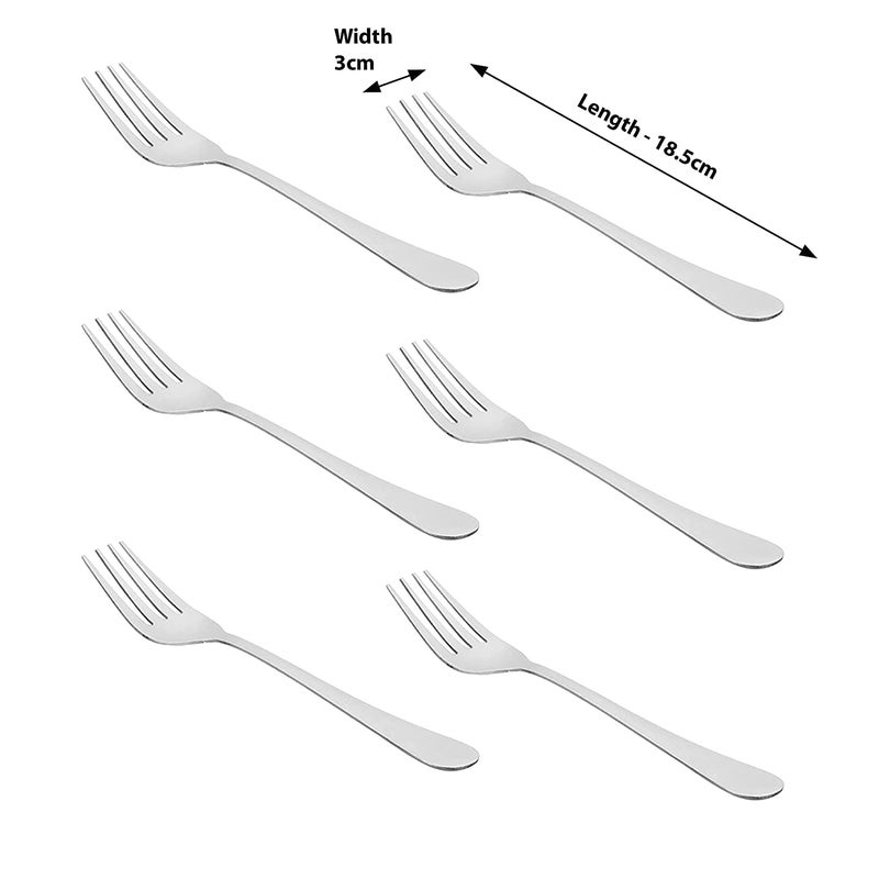 MARWALL 24 Piece Set Stainless Steel Cutlery Set Spoon Fork Contains 6 Table Spoons 6 Tea Spoons 6 Forks 6 Dessert Spoons Silver - Image 5