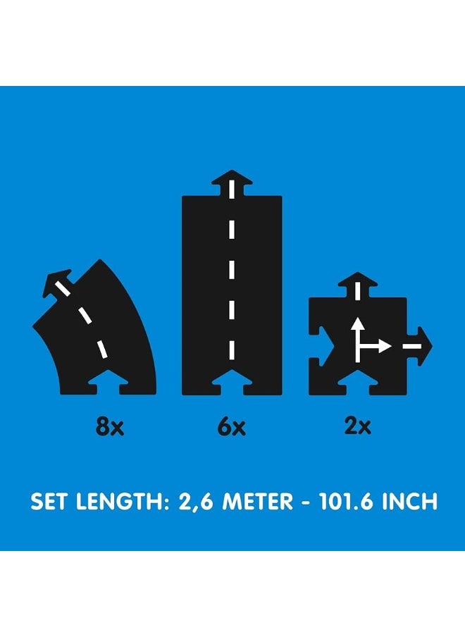 Waytoplay - Waytoplay Expressway, 16 Piece Circuit for Toy Cars - Flexible, Indestructible, and Waterproof - Modular Car Tracks - Made in The Netherlands - Image 1