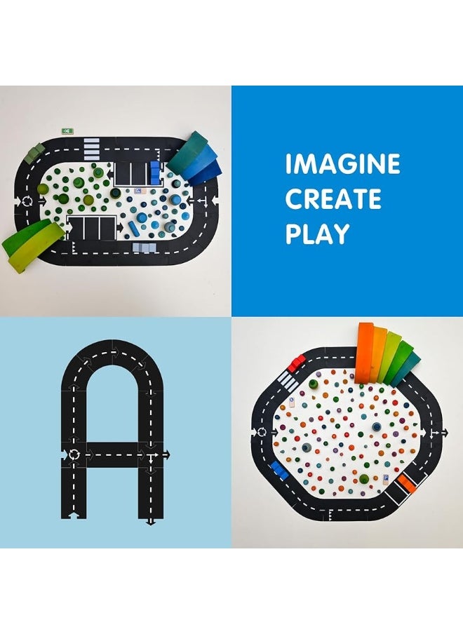 Waytoplay - Waytoplay Expressway, 16 Piece Circuit for Toy Cars - Flexible, Indestructible, and Waterproof - Modular Car Tracks - Made in The Netherlands - Image 1