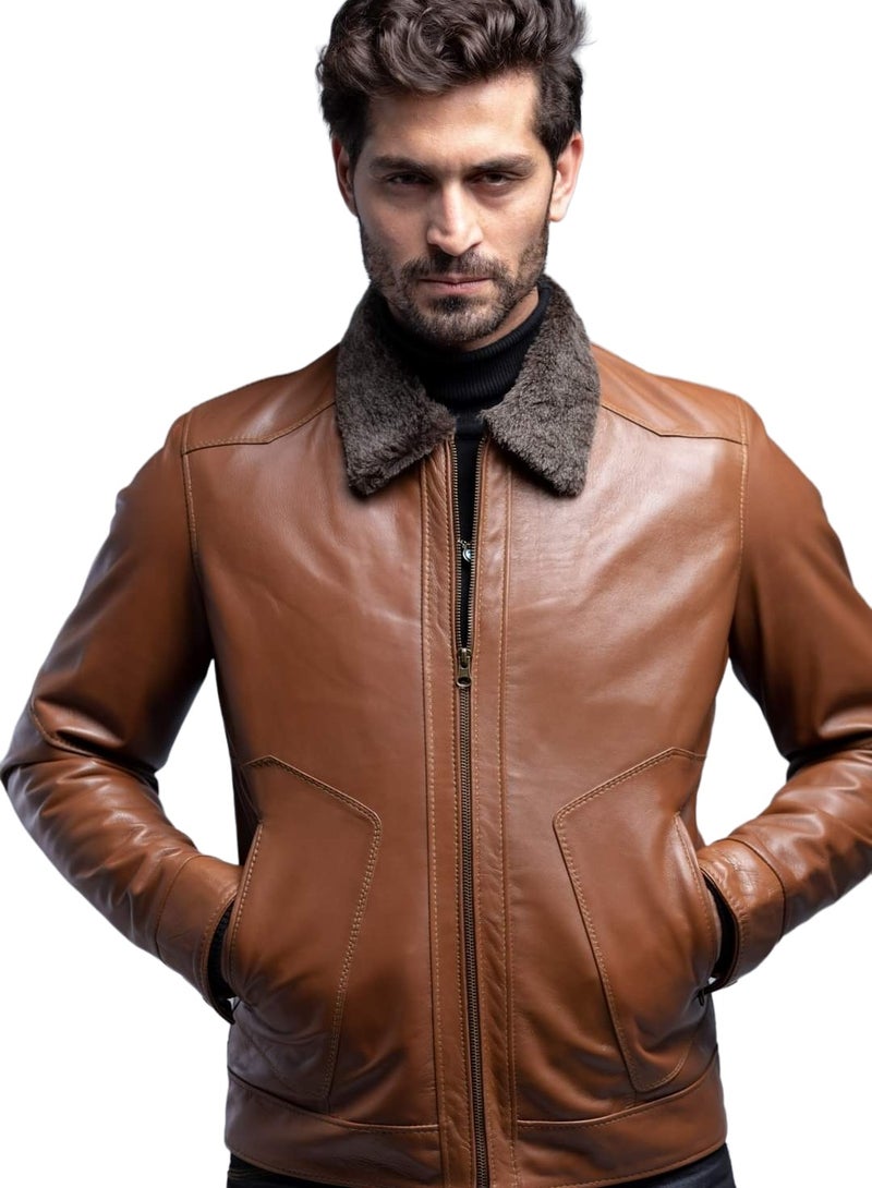 Top leather (v1) Men's Genuine lambskin Leather Jacket Premium Quality 10 years Warranty  - Image 4