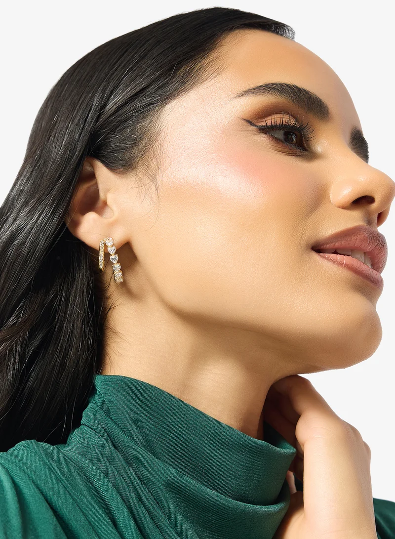 GUESS  Crystal Double Hoop Earrings for Women | Best Price UAE