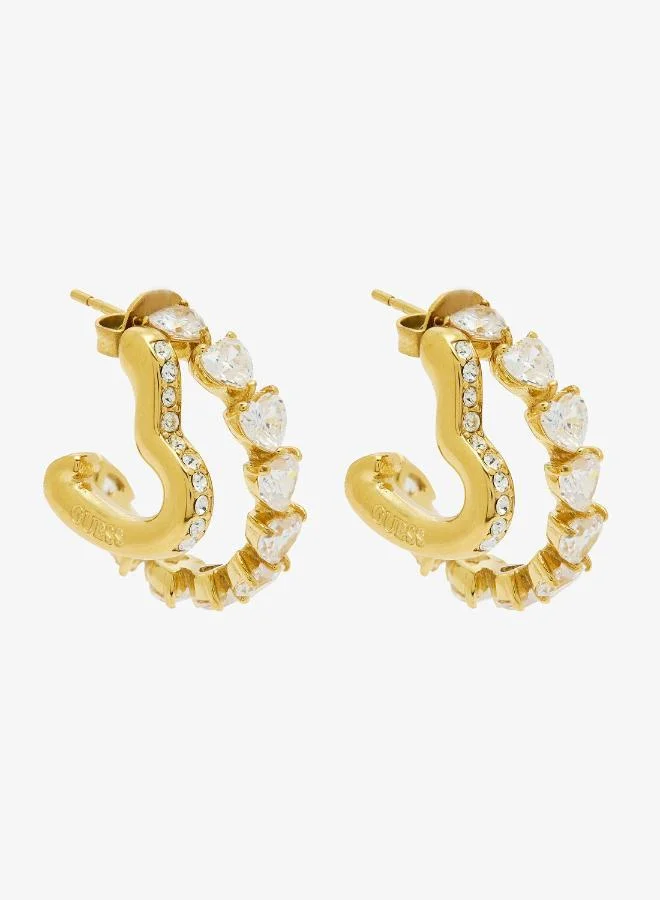 GUESS Crystal Double Hoop Earrings