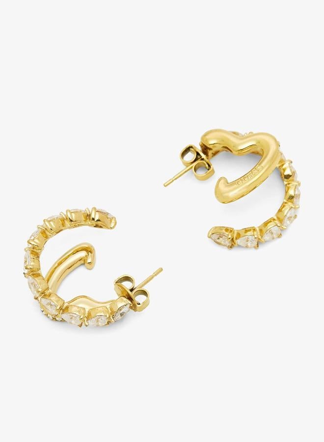 GUESS Crystal Double Hoop Earrings - Image 3