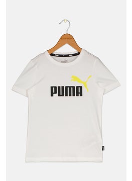 PUMA Kids Boy Sportswear Fit Training T-shirts, White  - Image 1