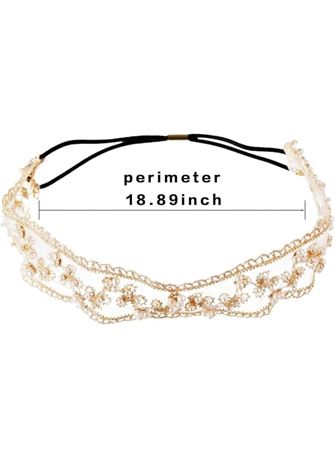 إيروريكس قطعتان من عصابات الرأس الدانتيلية، وشاح شعر عصري مزين بالورود، إكسسوارات عمامة من التول - Image 2