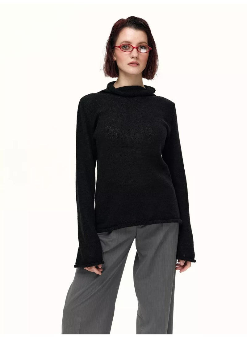 NIBEMINENT Autumn  Women's Hollow-out Sweater Ins Style Soft and Loose Knitted Long-sleeve Overgarment - Image 1