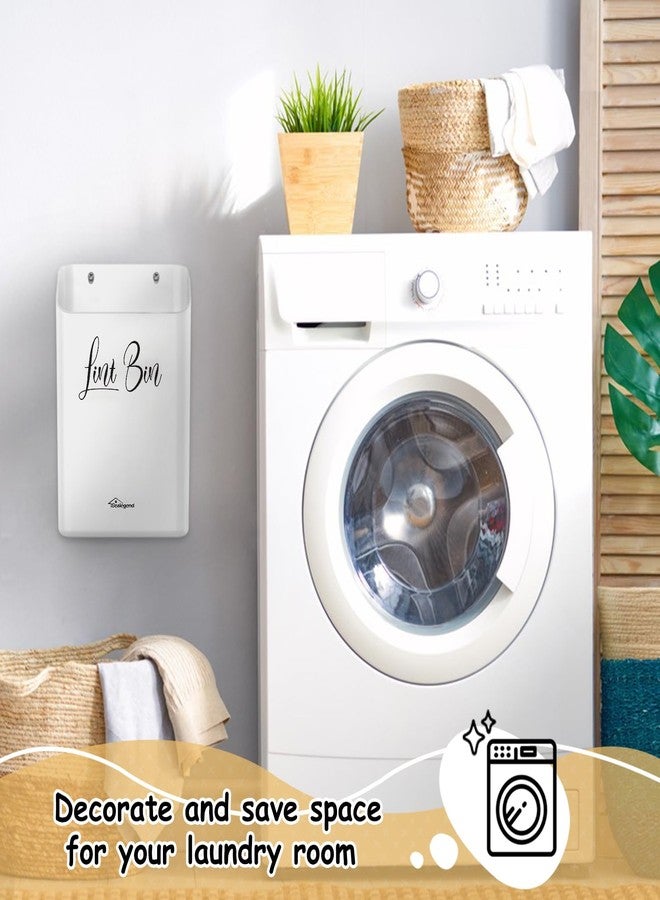 Sealegend Magnetic Lint Bin for Laundry Room Organization and Storage, Lint Trash Can for Laundry Room Decor, Wall Mounted Space-Saving, White - Image 5