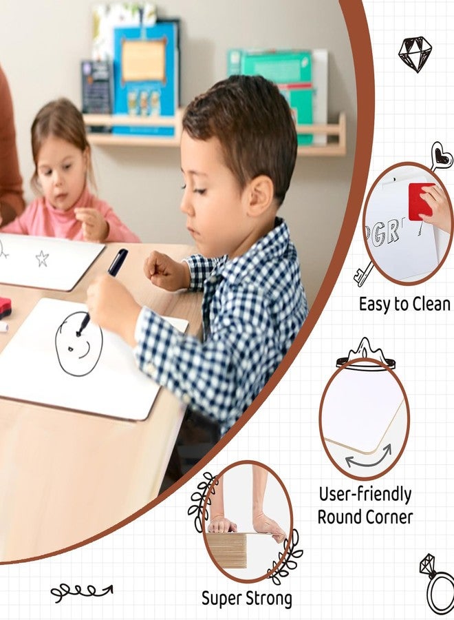 TurtleGrip Whiteboard Dry Erase LabBoards, Perfect for Students, Teachers, School Supplies, Lapboards Size: 9 x 12 Inches, Pack of 6 - Image 5