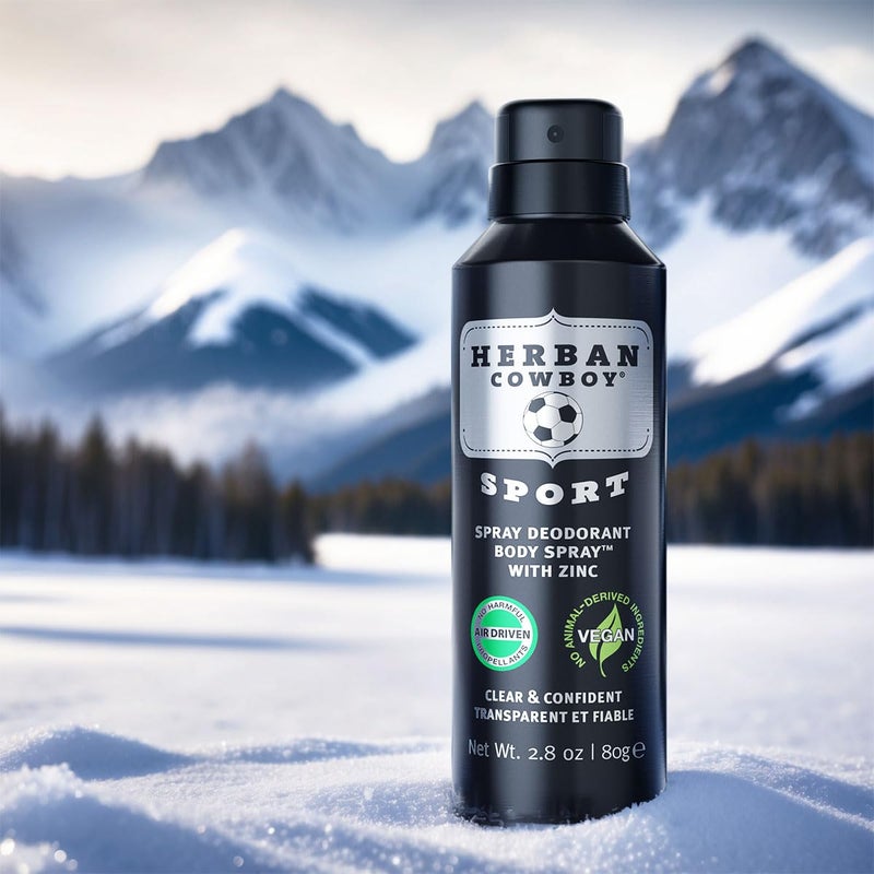 Herban Cowboy Dry Spray Deodorant Sport â€“ 2.8 oz Menâ€™s Dry Spray Deodorant Enhanced with Parsley, Rosemary & Sage No Parabens, No Phthalates & Certified Vegan (1 Pack, Sport) - Image 3