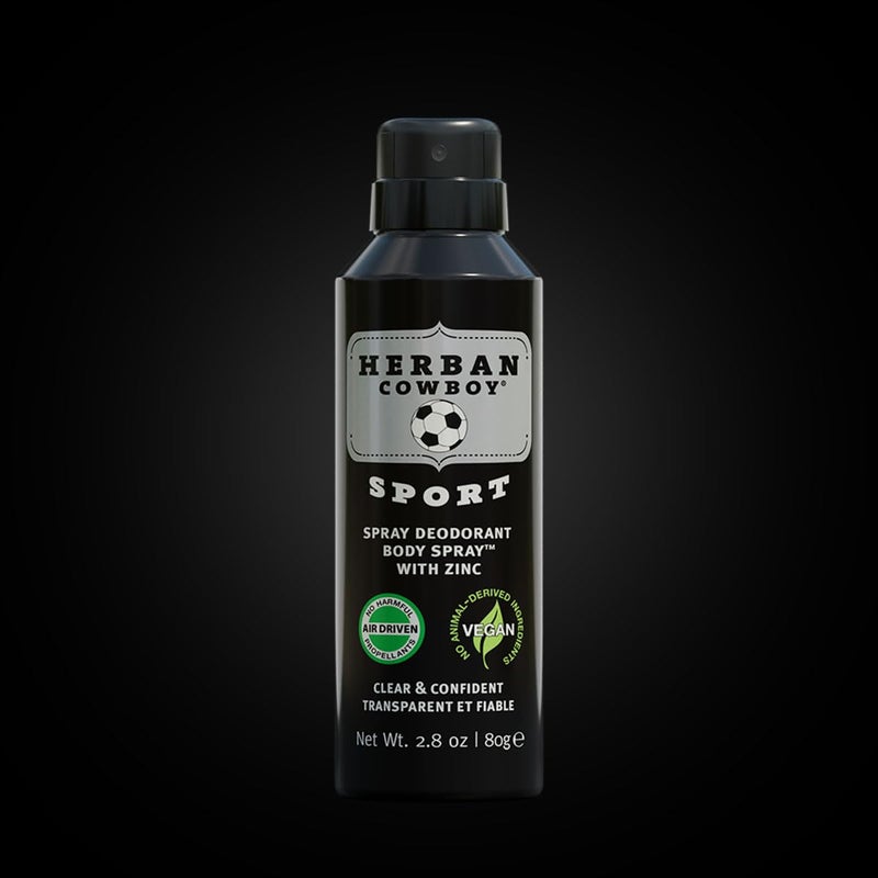 Herban Cowboy Dry Spray Deodorant Sport â€“ 2.8 oz Menâ€™s Dry Spray Deodorant Enhanced with Parsley, Rosemary & Sage No Parabens, No Phthalates & Certified Vegan (1 Pack, Sport) - Image 4