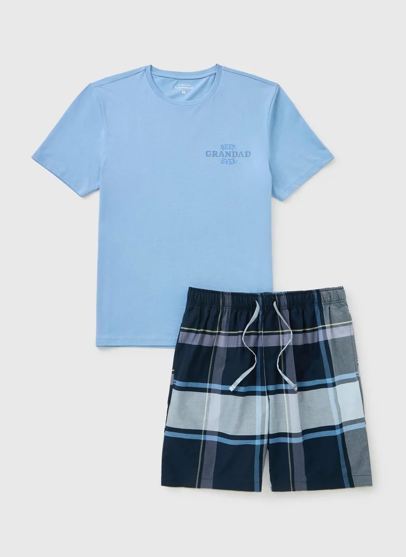 Matalan Blue Best Grandad Ever Father's Day Short Pyjama Set