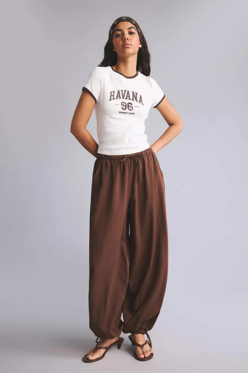 ديفاكتو Slim Fit Crew Neck Printed Ribana Short Sleeve T-Shirt