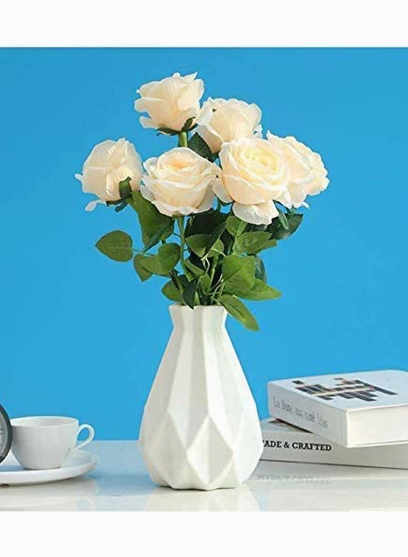 Y&D Flower Vase Arrangement Retro Style Glazed Design Pot Decorative Imitation Ceramic for Home Tabletop Centerpiece Decoration - Image 1
