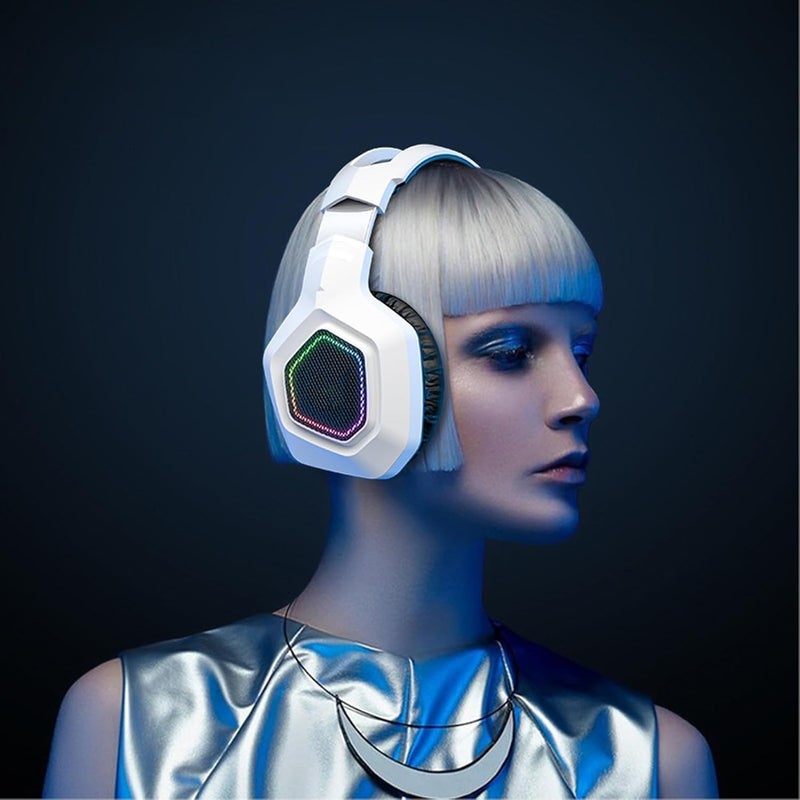 White 2 4G Gaming Headset Multifunctional Controls Dual Mode Low Latency for Laptops Switch - Image 4