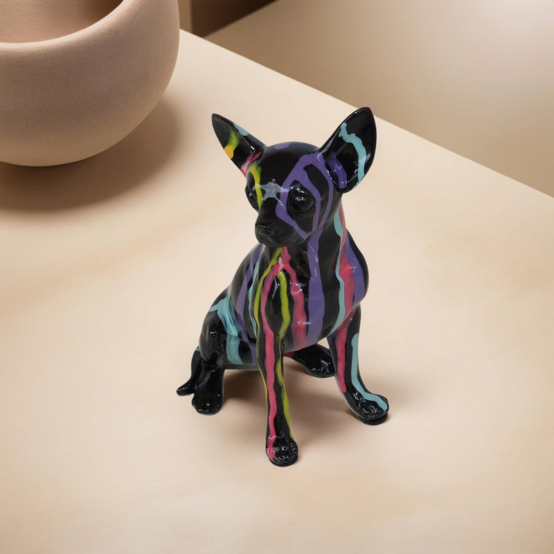 JOOMBE Fluid Chihuahua Statue, Creative Colorful Puppy Home Sculpture Decoration, Suitable for Decorating Bookshelves, Desktops, Kitchens, Living Rooms, and Other Spaces - Image 5