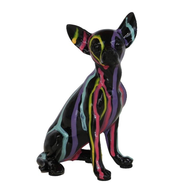 JOOMBE Fluid Chihuahua Statue, Creative Colorful Puppy Home Sculpture Decoration, Suitable for Decorating Bookshelves, Desktops, Kitchens, Living Rooms, and Other Spaces - Image 1