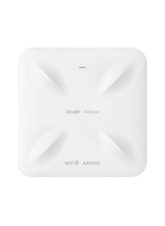 RG-RAP2260(H) Reyee Wi-Fi 6 AX6000 High-Density Ceiling Access Point, 802.11ax (Wi-Fi 6), 5.95Gbps, 2x 100M/1000/2500 Base-T Ports, 4x4 MIMO (2.4 GHz & 5 GHz), 512/130 Recommended Clients, Built-in Omni-Directional Antenna, PoE++ (48V/1A), Operating Temp: 0°C~40°C, CE & RoHS Certified
