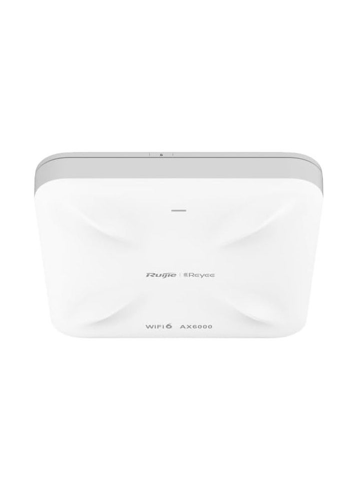 Ruijie - RG-RAP2260(H) Reyee Wi-Fi 6 AX6000 High-Density Ceiling Access Point, 802.11ax (Wi-Fi 6), 5.95Gbps, 2x 100M/1000/2500 Base-T Ports, 4x4 MIMO (2.4 GHz & 5 GHz), 512/130 Recommended Clients, Built-in Omni-Directional Antenna, PoE++ (48V/1A), Operating Temp: 0°C~40°C, CE & RoHS Certified - Image 1