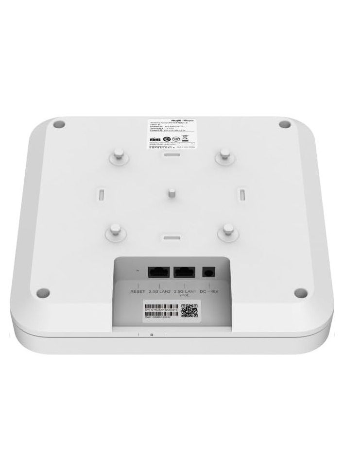 Ruijie - RG-RAP2260(H) Reyee Wi-Fi 6 AX6000 High-Density Ceiling Access Point, 802.11ax (Wi-Fi 6), 5.95Gbps, 2x 100M/1000/2500 Base-T Ports, 4x4 MIMO (2.4 GHz & 5 GHz), 512/130 Recommended Clients, Built-in Omni-Directional Antenna, PoE++ (48V/1A), Operating Temp: 0°C~40°C, CE & RoHS Certified - Image 1