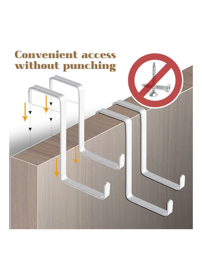 SYOSI 8 Pack Over Door Hooks, Metal Over The Door Hook Z-Shaped Wreath Hanger Hangers White Coat Towel Hooks Fit 4cm and 5cm Door Widths (Hold Up 15kg) - Image 3