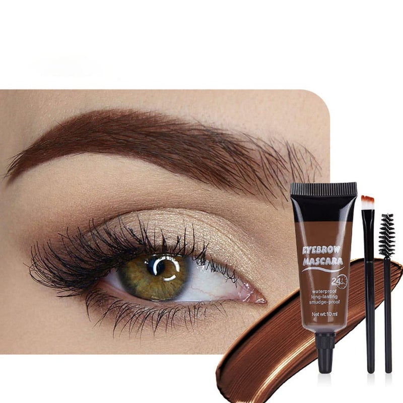 BINGBRUSH Tinted Thickening Eyebrow Mascara with Two Eyebrow Brushes,Brow Fast Sculpt,Waterproof,Transfer-proof,Eyebrow Tinting Kit- Cruelty Free - Light Medium Brown (1 Pack) (1Pc 02#Reddish Brown) - Image 1