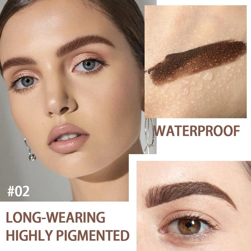 BINGBRUSH Tinted Thickening Eyebrow Mascara with Two Eyebrow Brushes,Brow Fast Sculpt,Waterproof,Transfer-proof,Eyebrow Tinting Kit- Cruelty Free - Light Medium Brown (1 Pack) (1Pc 02#Reddish Brown) - Image 3